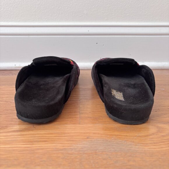 FARM Rio Black Velvet Tapestry Clog Mules - Picture 7 of 9